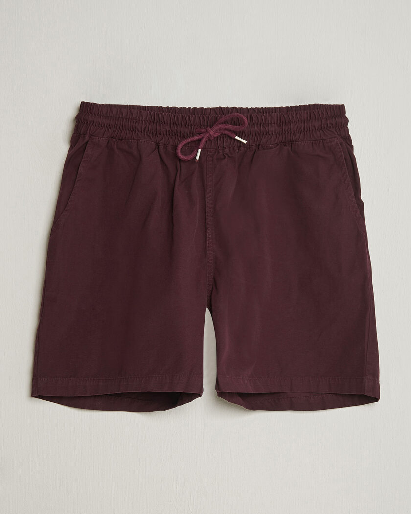 Colorful Standard Classic Organic Twill Drawstring Shorts Oxblood Red – Red
