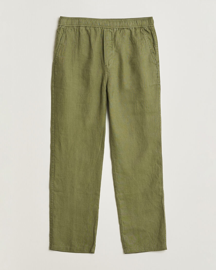 Samsøe Samsøe Jabari Linen Drawstring Trousers Burnt Olive – Green