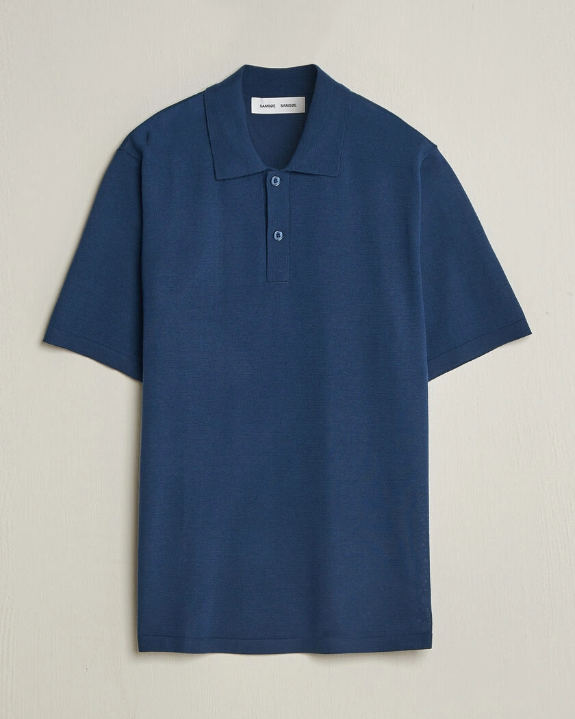 Samsøe Samsøe Rowan Knitted Polo Insignia Blue – Blue