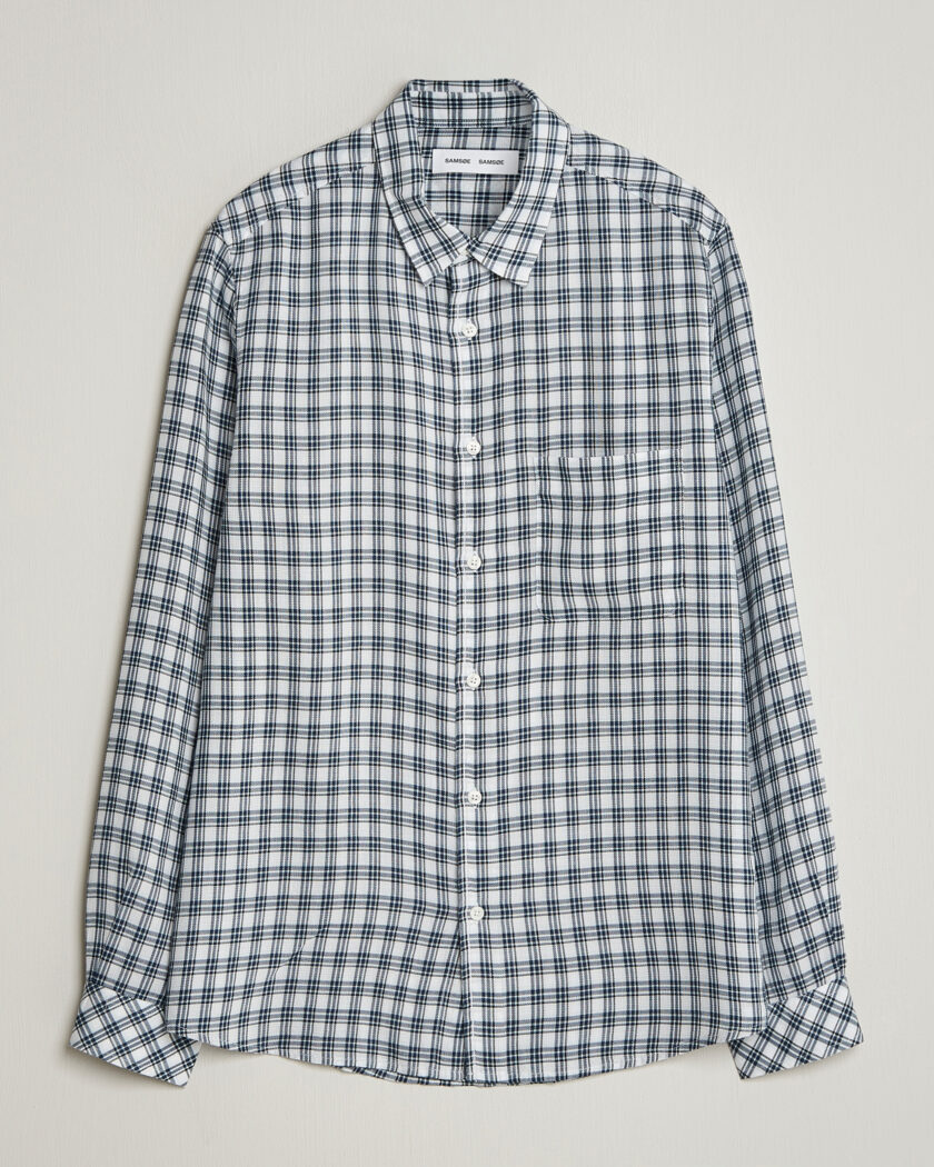 Samsøe Samsøe Ryan Tencel Checked Shirt Blue – Blue