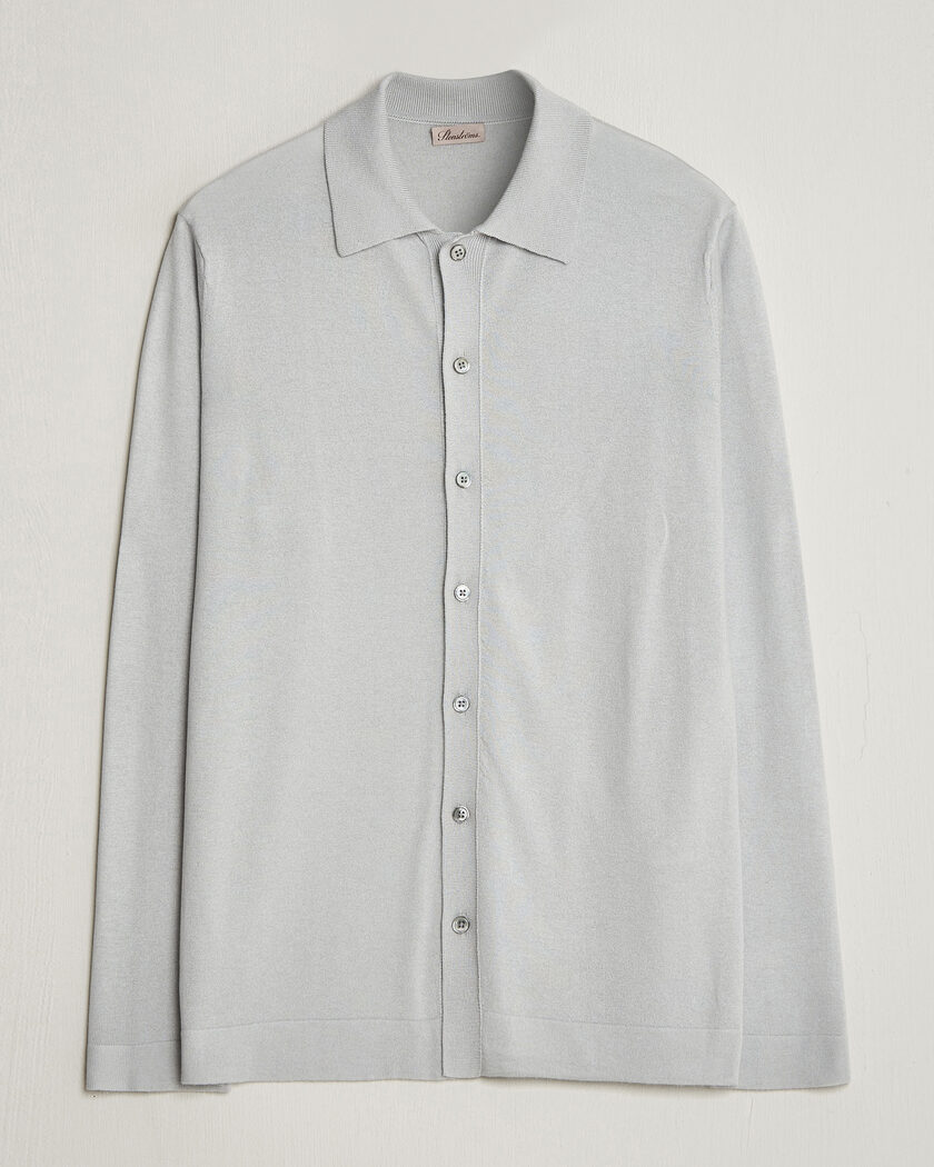 Auralee Wool Knit Shirt Cardigan Charcoal at CareOfCarl.com