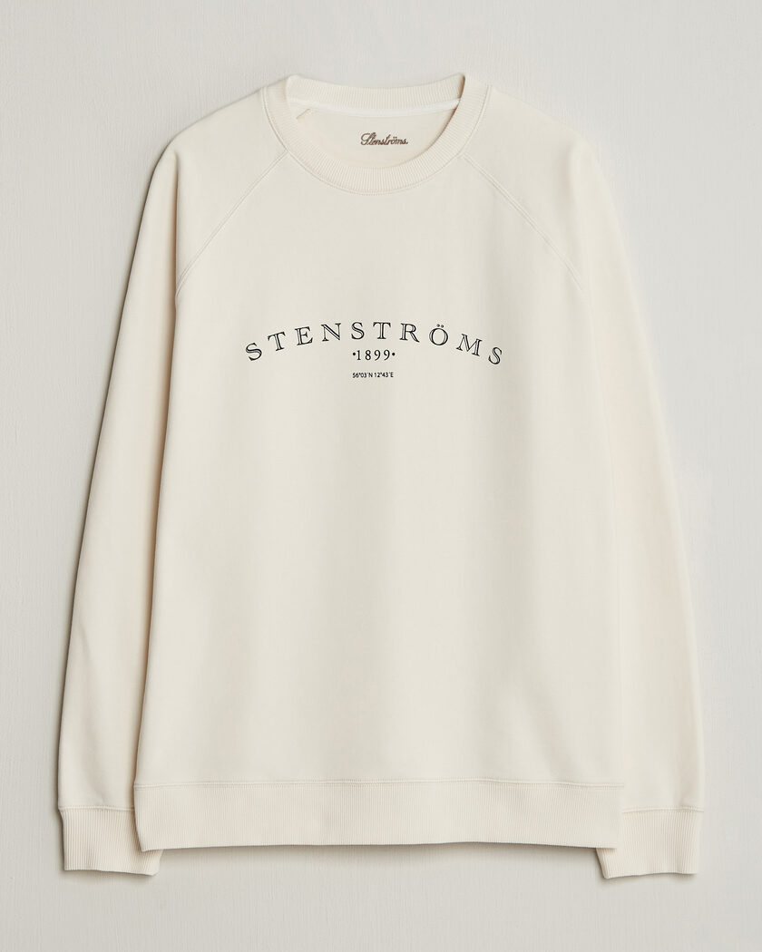 Stenströms Raglan Crew Logo Sweater White – White