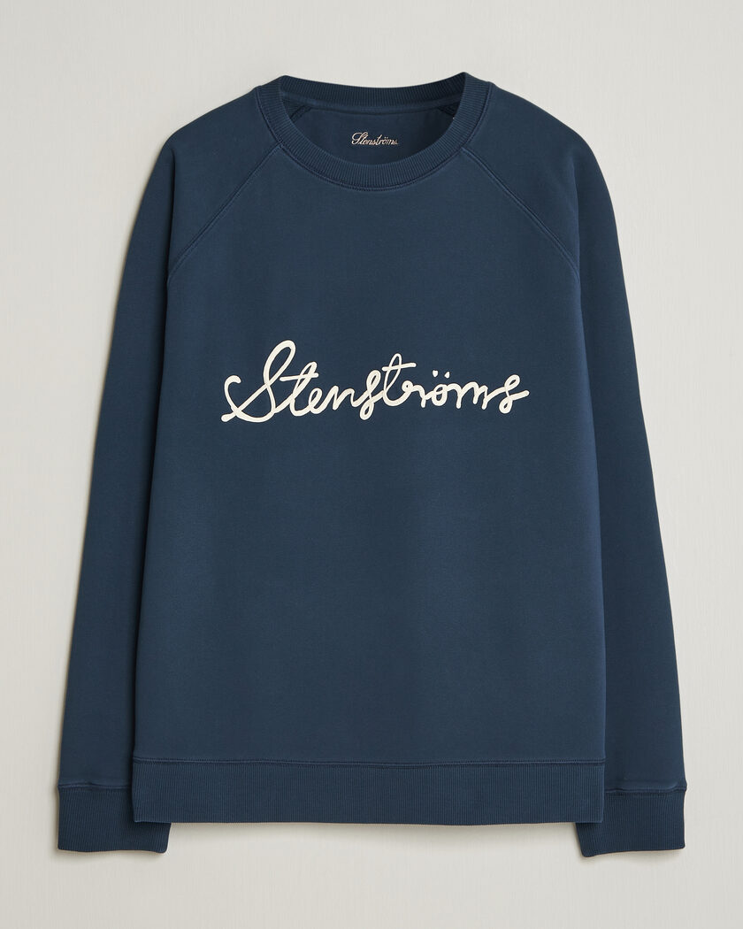 Stenströms Raglan Crew Logo Sweater Navy – Blue