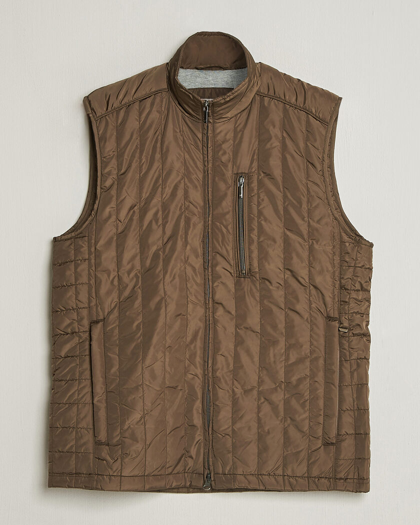 TAION Military Crew Neck Down Vest Dark Olive at CareOfCarl.com