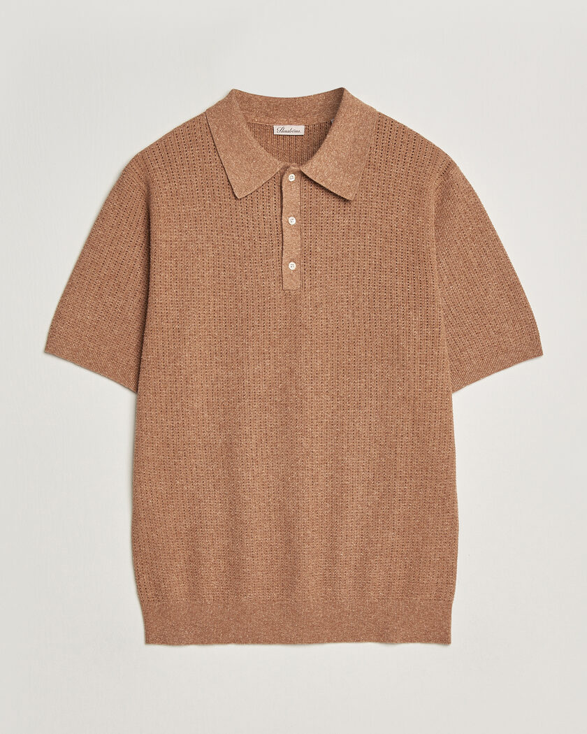 John Smedley Adrian Slim Fit Sea Island Polo Beige Musk at