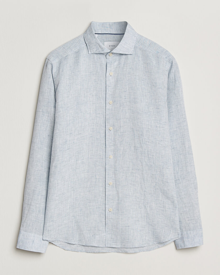 Eton Casual Fit Linen Shirt Light Blue – Blue