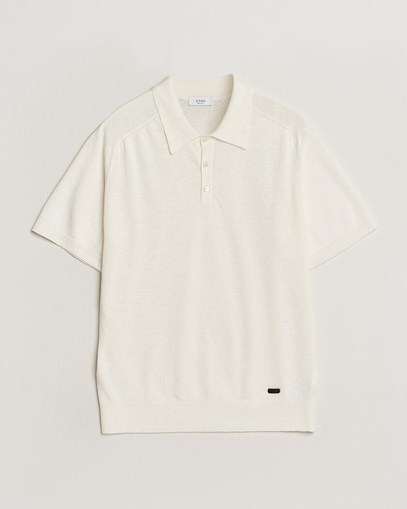 BEAMS PLUS Short Sleeve Cable Polo White at CareOfCarl.com