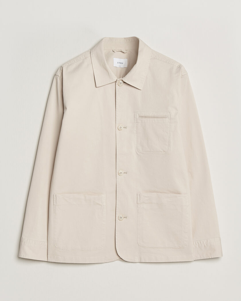 Eton Cotton Chore Jacket Off White – White