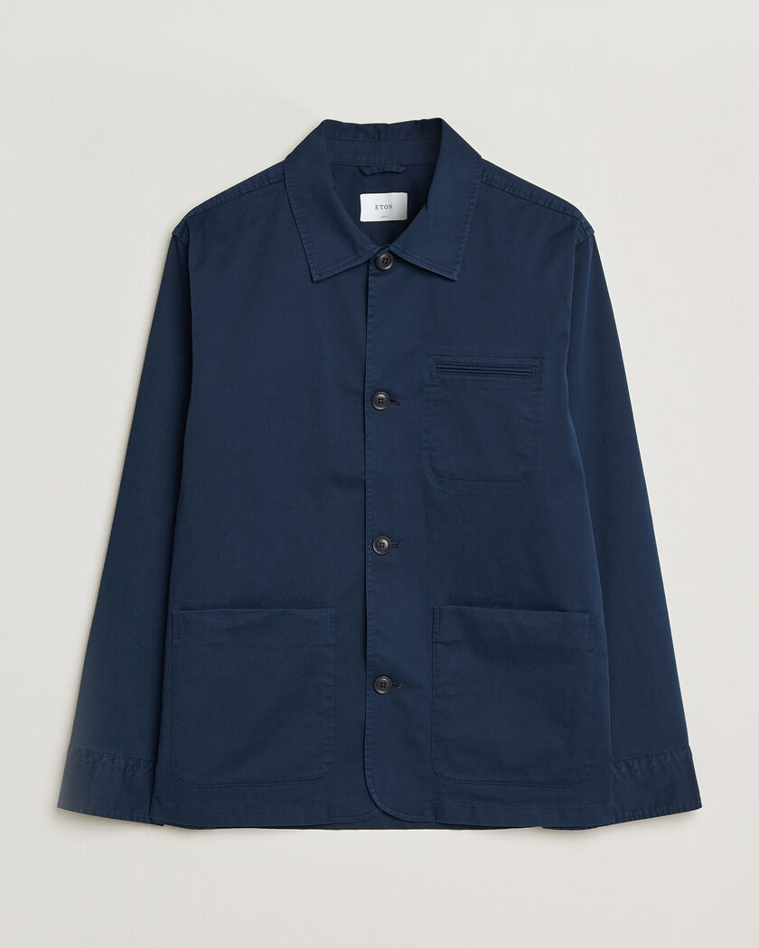 Eton Cotton Chore Jacket Navy Blue – Blue