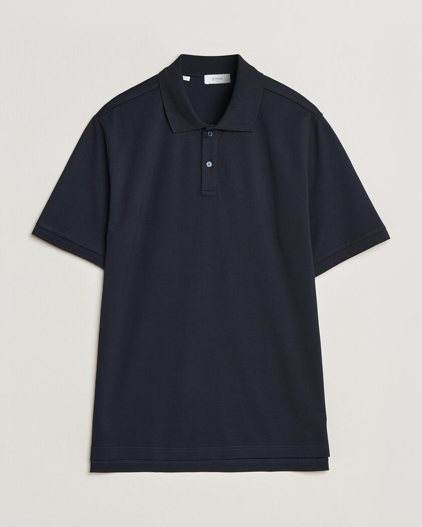 Sunspel Short Sleeve Pique Polo Navy at CareOfCarl.com