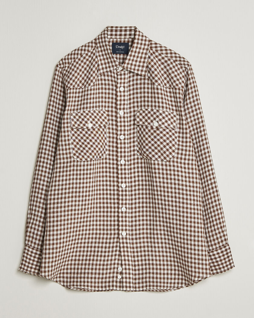 100Hands Cut Away Linen Shirt Rust at CareOfCarl.com