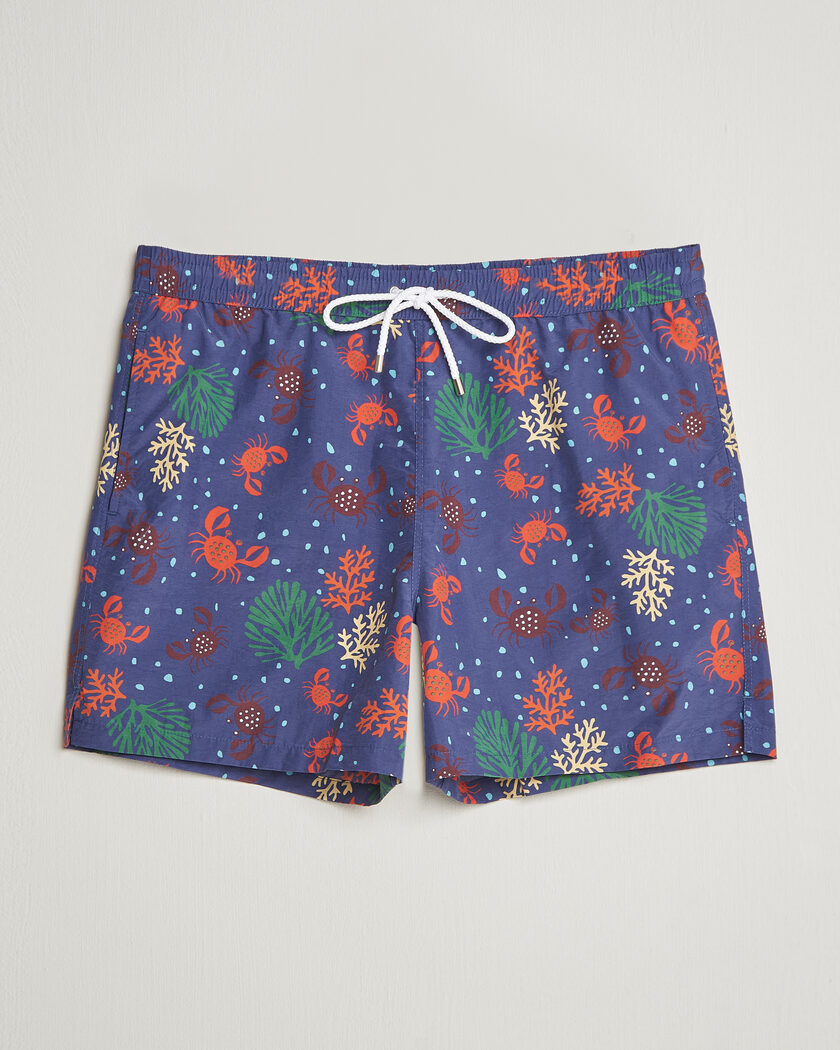 Drake's Crabs Drawstring Swimshorts Blue – Blue