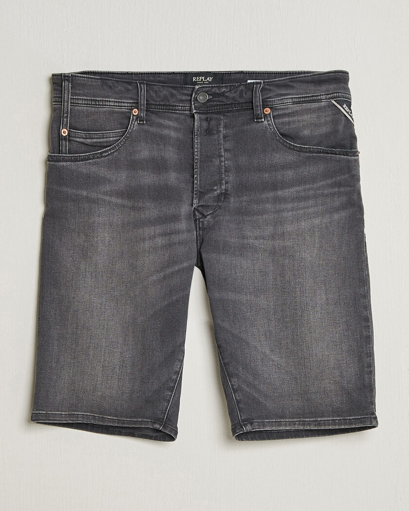 Replay RBJ981 Stretch Denim Shorts Washed Black – Black