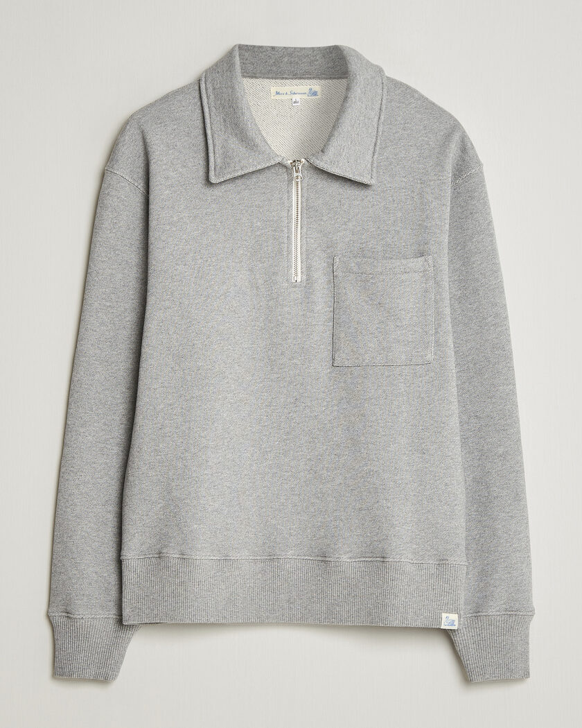 Piacenza Cashmere Cashmere Half Zip Sweater Light Grey at