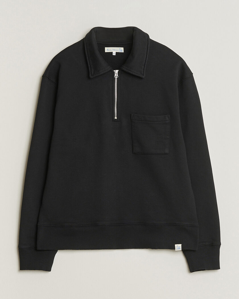 Polo Ralph Lauren Textured Half Zip Polo Black at CareOfCarl.com