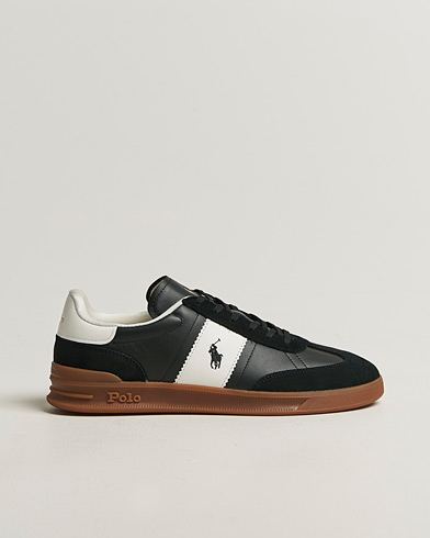 Polo Ralph Lauren Aera Leather/Suede Sneakers Black/White – Black