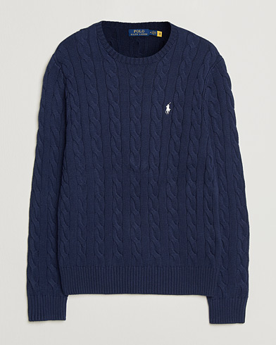 Polo Ralph Lauren Cotton Cable Pullover Bright Navy – Blue