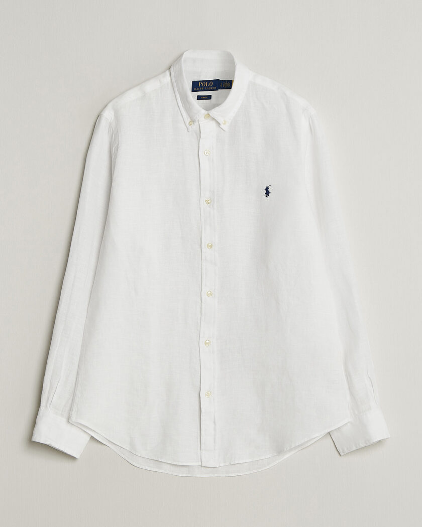 Polo Ralph Lauren Slim Fit Linen Shirt White – White