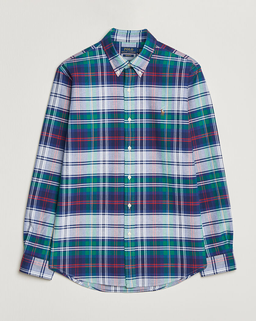 Polo Ralph Lauren Custom Fit Checked Oxford Shirt Green/Blue Multi – Multi-colour
