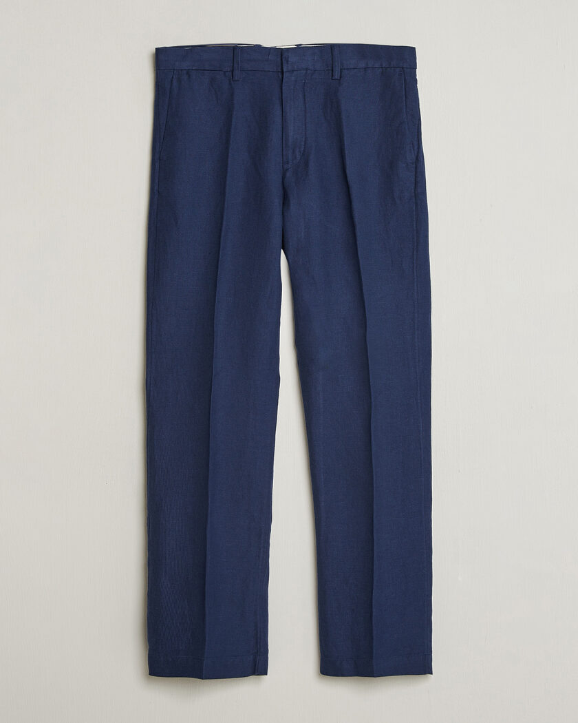 Polo by Ralph Lauren Linen Slacks ネイビー Polo Ralph Lauren Linen Pleated Trousers Navy at CareOfCarl.com