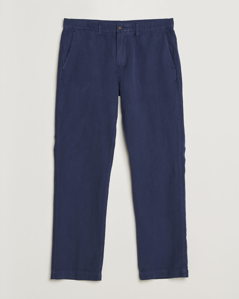 Polo Ralph Lauren Pleated Cotton Linen Pants Newport Navy at