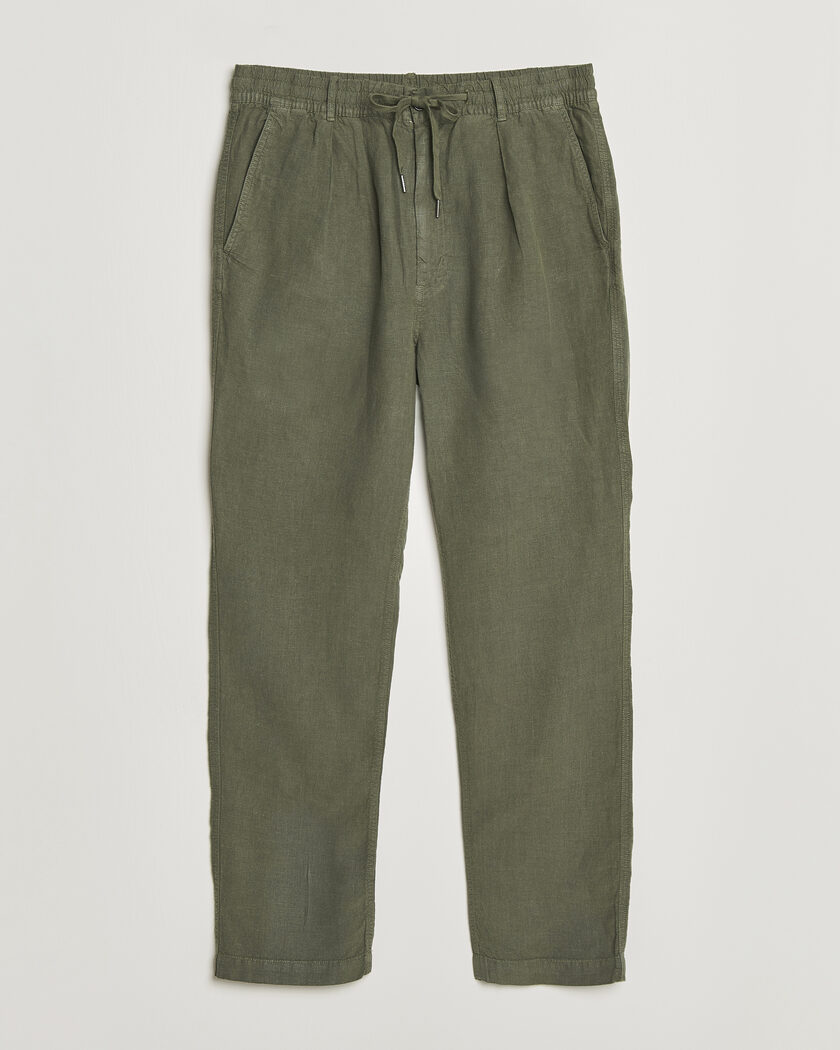 Incotex Regular Fit Cotton/Linen Drill Trousers Military at