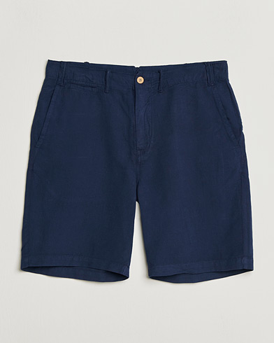 Orlebar Brown Norwich Linen Shorts Navy at CareOfCarl.com