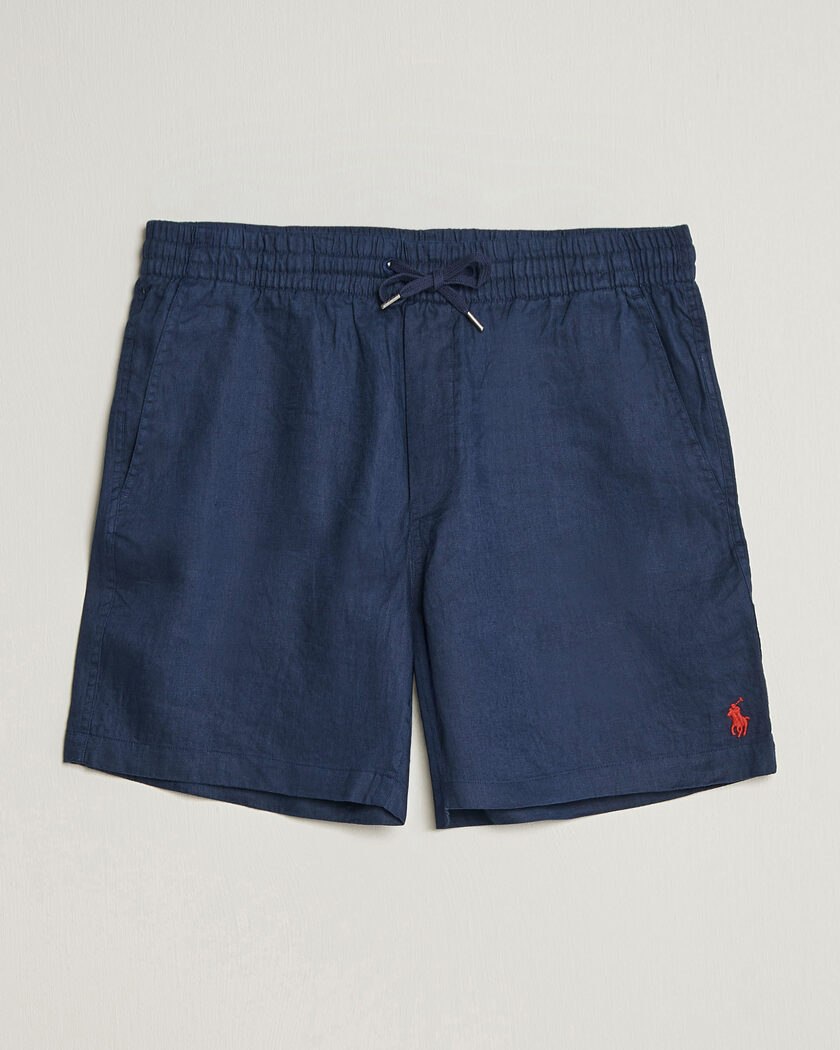 Polo Ralph Lauren Dyed Linen Shorts Newport Navy - Size: S / Mens clothing