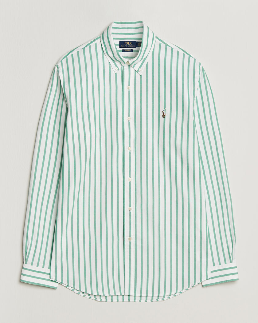 Polo Ralph Lauren Custom Fit Striped Oxford Shirt Green – Green