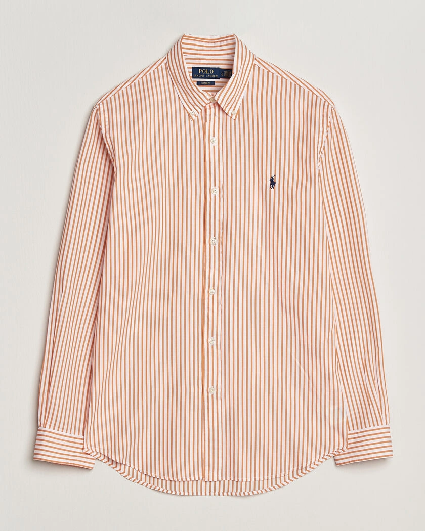  Polo Ralph Lauren Custom Fit Poplin Striped Shirt Kona Orange – Orange