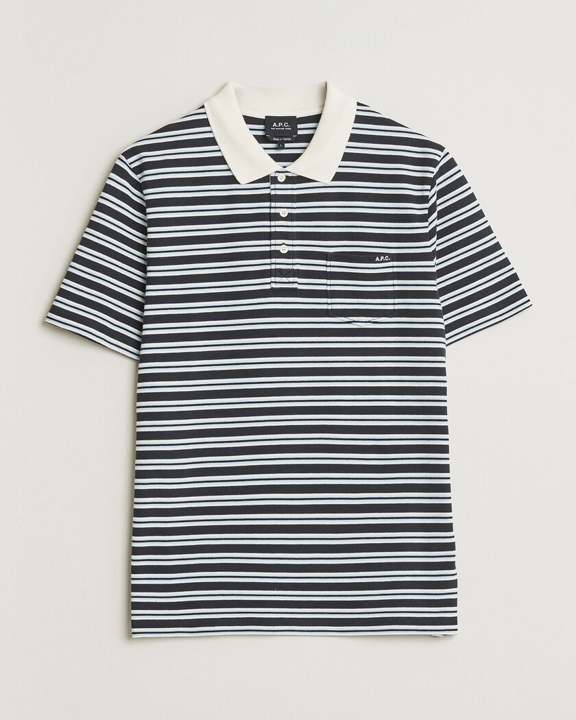 A.P.C. Oscar Striped Polo Dark Navy – Blue