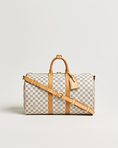 Louis Vuitton Pre-Owned Keepall Bandouliére 45 Damier Azur – Beige