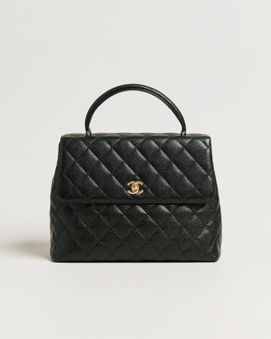 Chanel Pre-Owned Kelly Top Handle Bag Caviar Black – Black