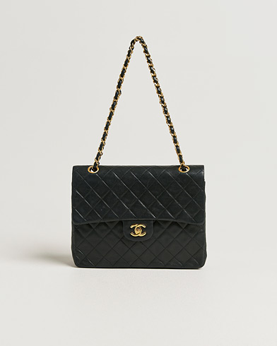 Chanel Pre-Owned Classic Double Flap Medium Lambskin Black – Black