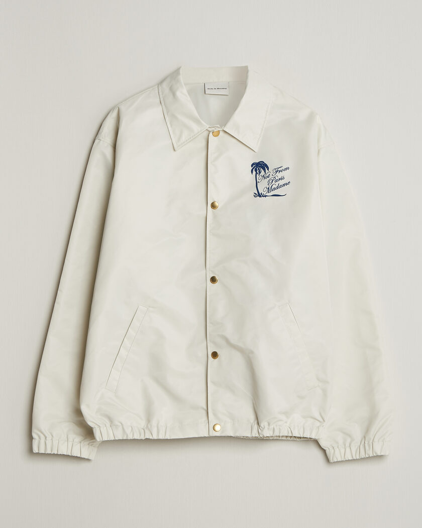 Drôle de Monsieur Palmier Slogan Coach Jacket Off White – White