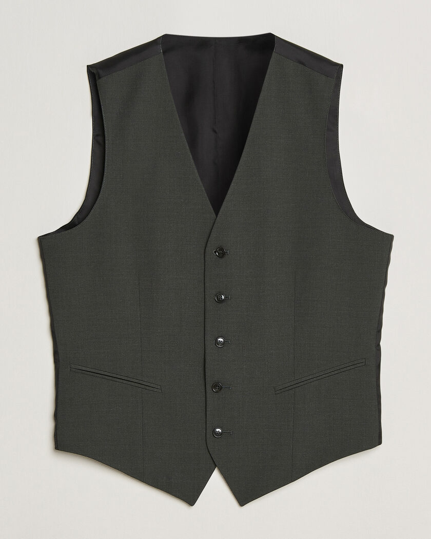 Tiger of Sweden Winston Wool Travel Waistcoat Olive Extreme – Green
