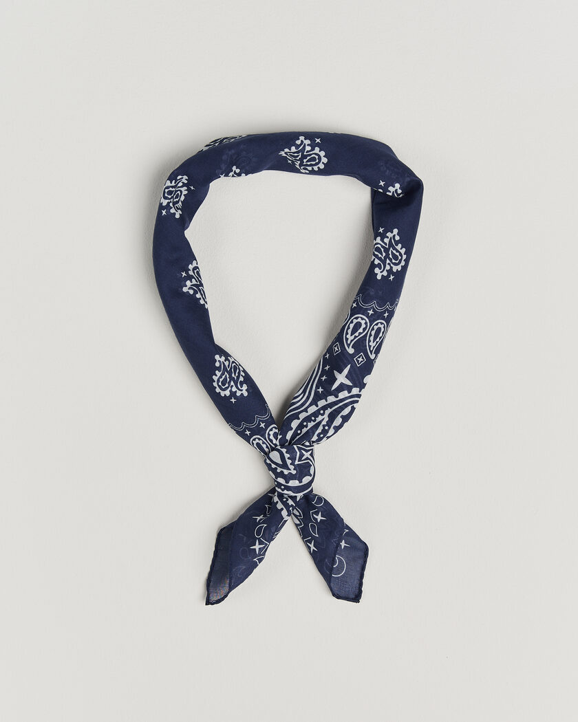Amanda Christensen Cotton Voilé Paisley Bandana Navy – Blue