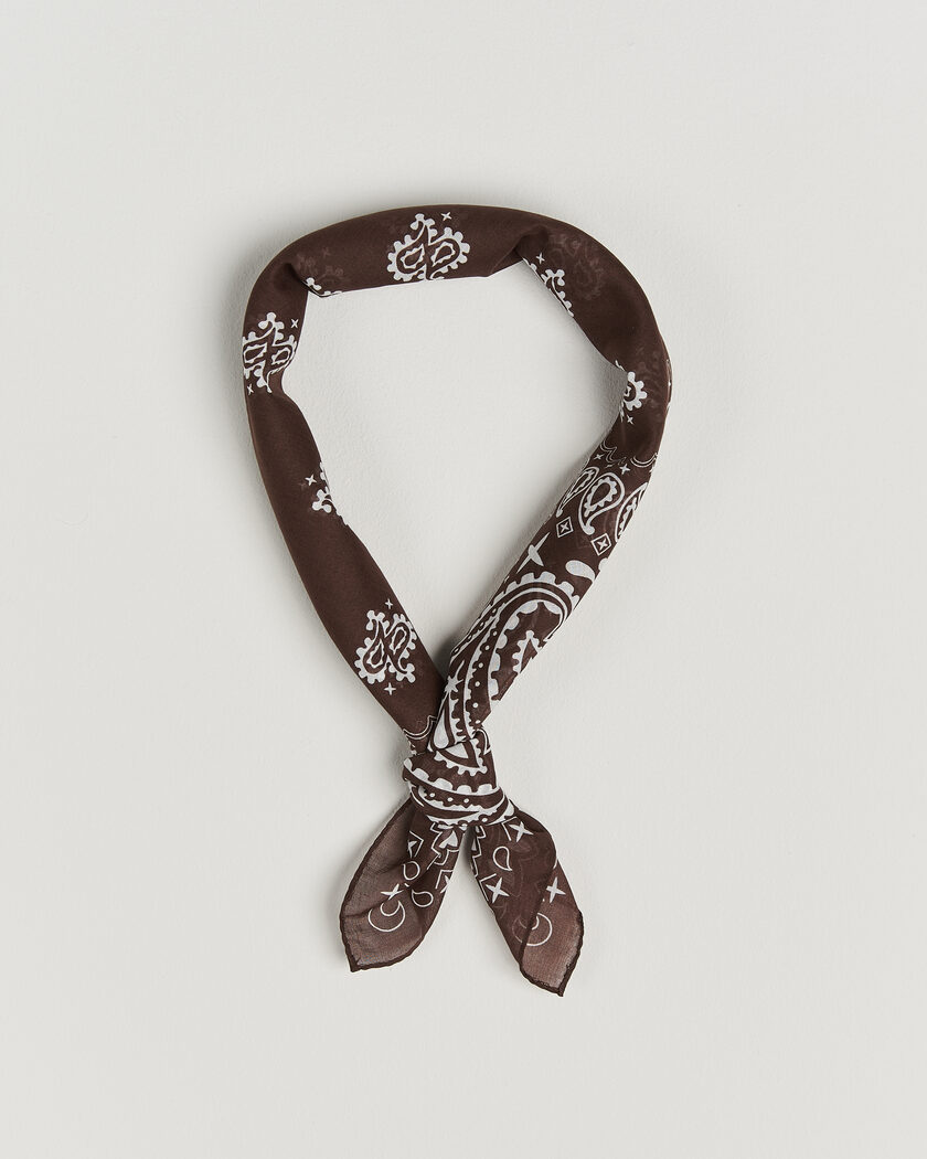 Amanda Christensen Cotton Voilé Paisley Bandana Dark Brown – Brown