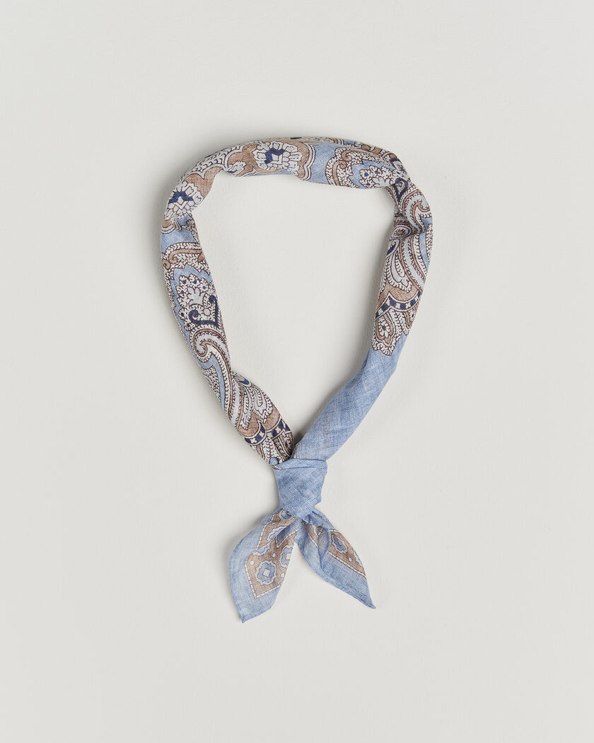 Amanda Christensen Cotton Voilé Large Paisley Bandana Blue – Blue