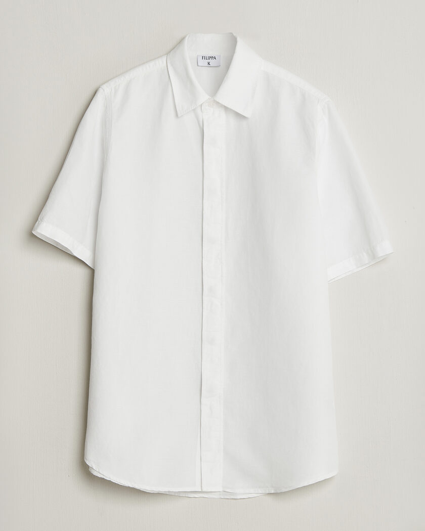 Filippa K Cotton/Linen Short Sleeve Shirt White – White