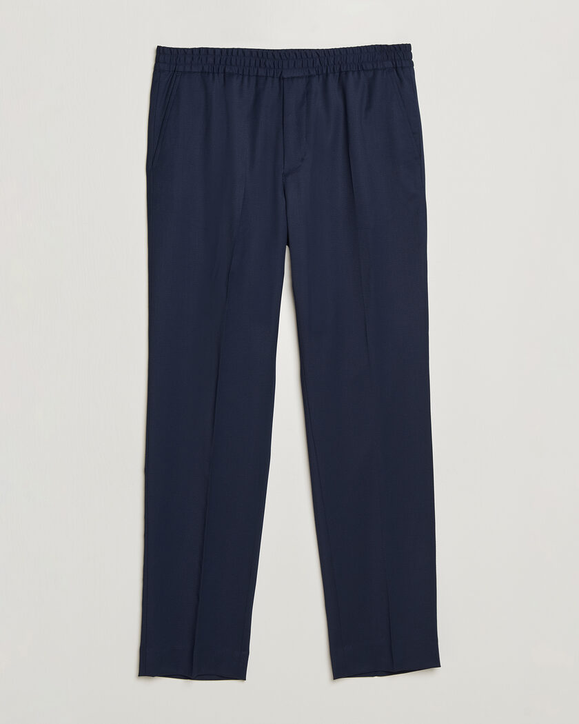 Filippa K Theo Relaxed Wool Trousers Ink Navy – Blue