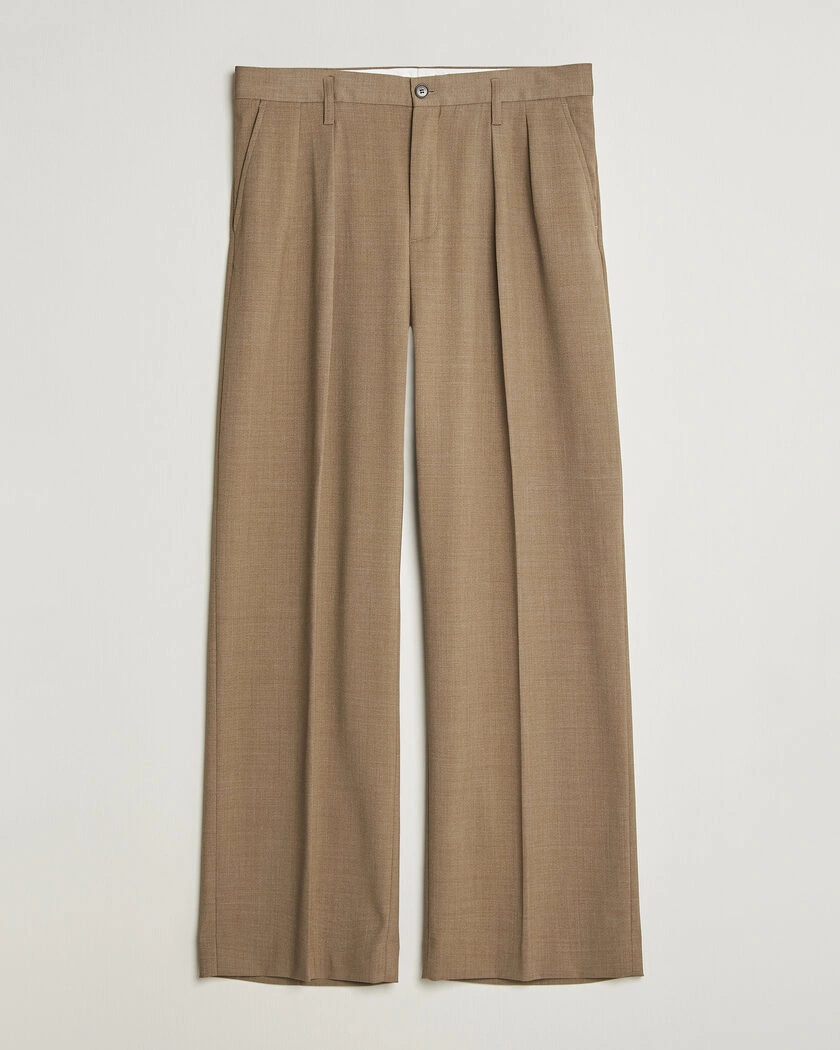 Filippa K Milo Wide Wool Trousers Light Driftwood – Beige