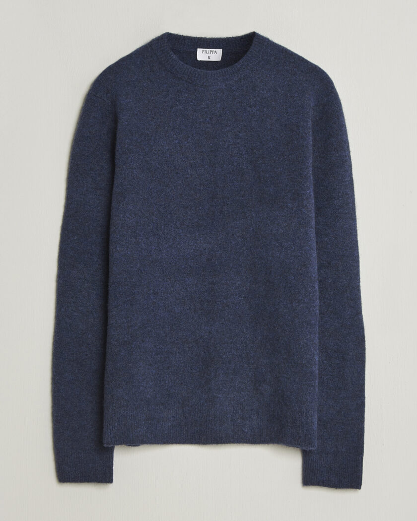 Stone Island Ribbed Soft Organic Cotton Crewneck Navy Blue at