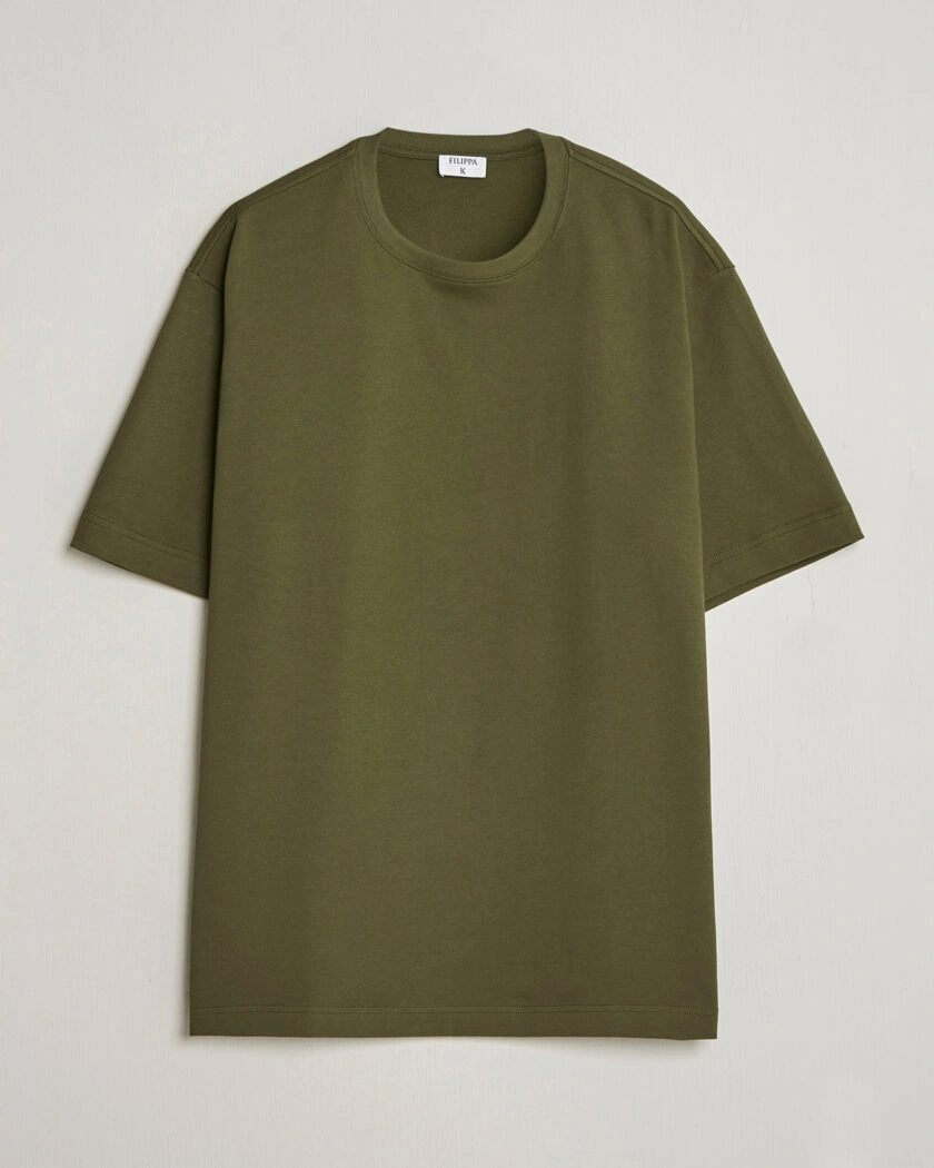 Filippa K Heavy Cotton Crew Neck T-Shirt Midnight Green – Green