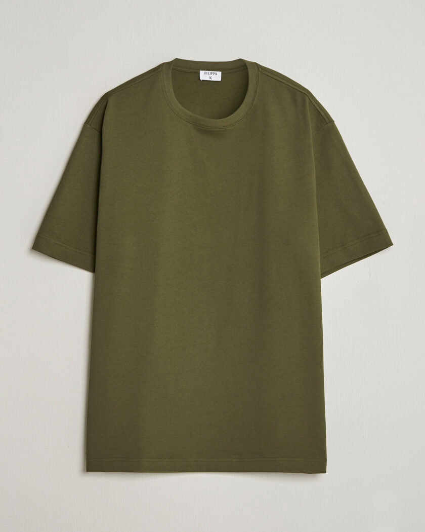 Filippa K Heavy Cotton Crew Neck T-Shirt Midnight Green – Green