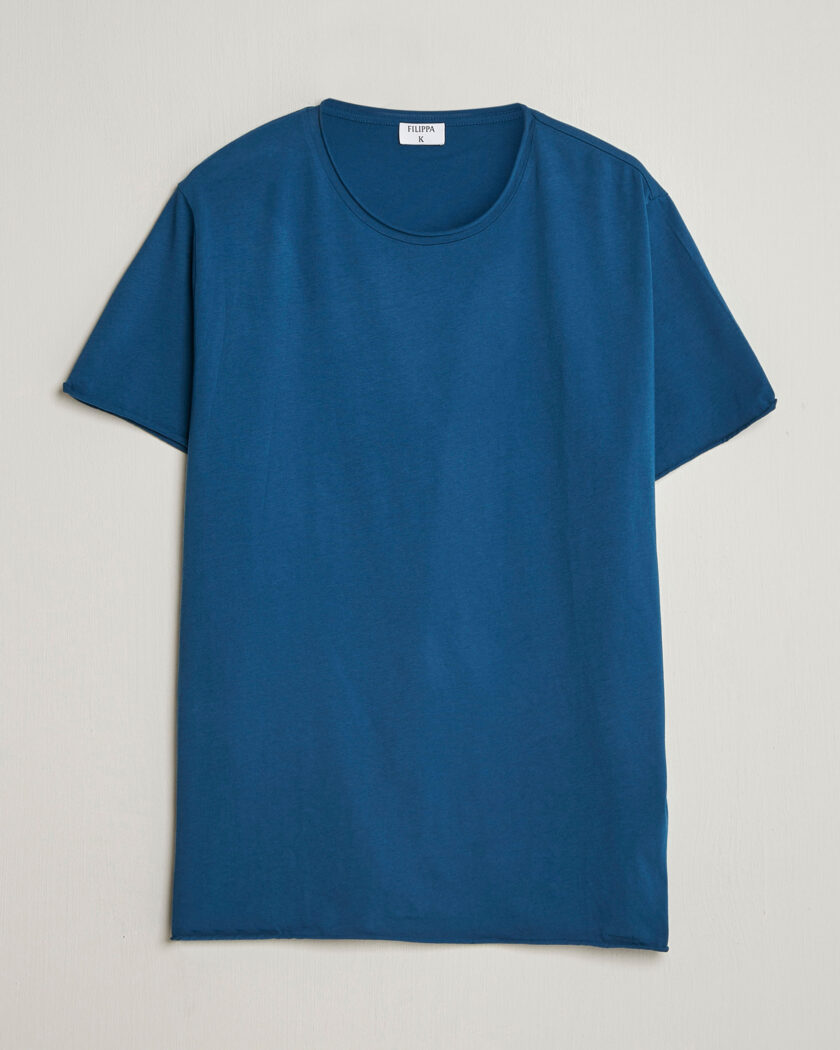 Filippa K Roll Neck Crew Neck T-Shirt Night Teal – Blue