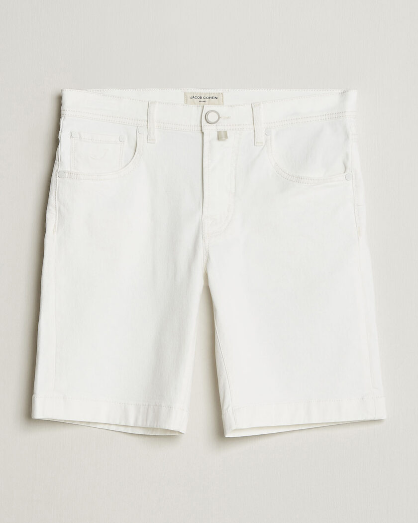 Jacob Cohën Nicolas Bull Stretch Denim Shorts White – White