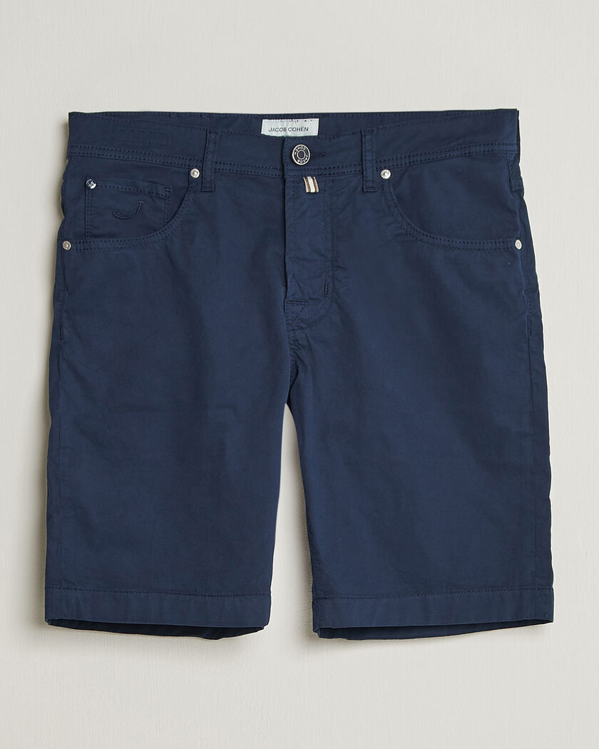 Jacob Cohën Nicolas Cotton Gabardine Shorts Navy – Blue
