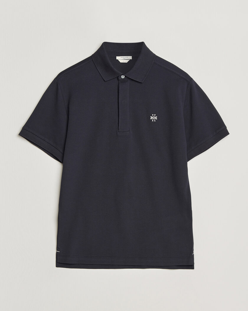 Moncler Contrast Rib Polo Navy at CareOfCarl.com