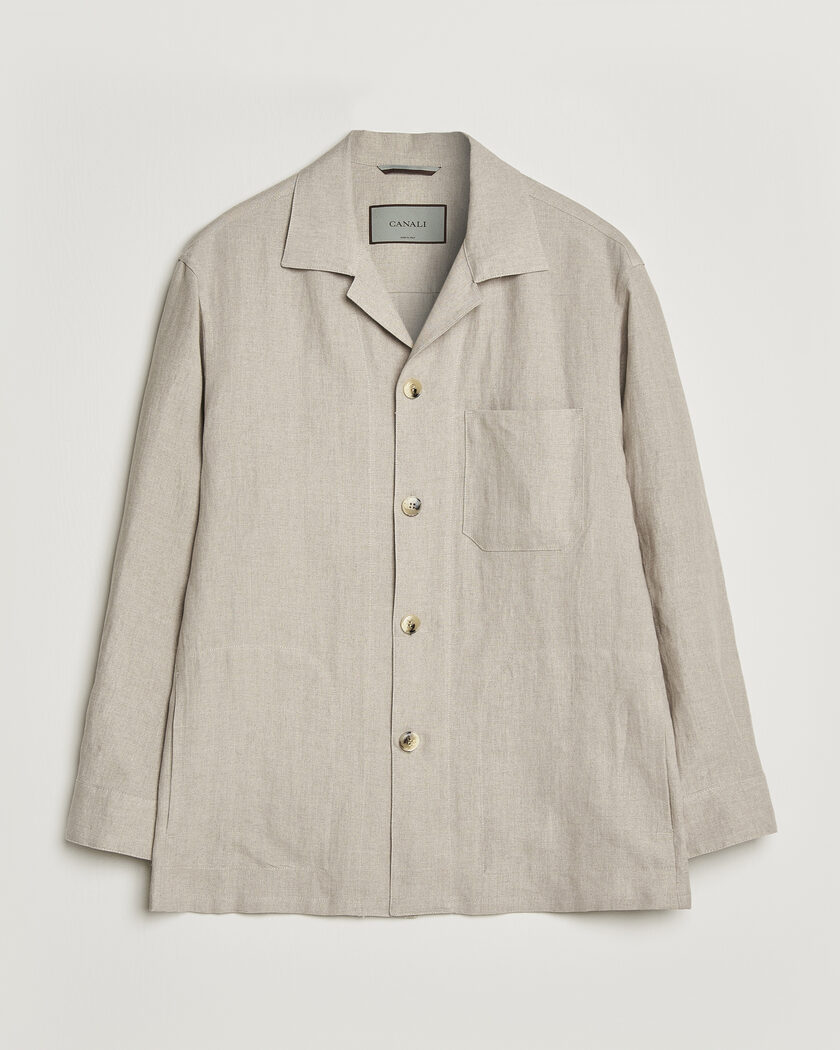 Auralee Wool Herringbone Overshirt Olive at CareOfCarl.com